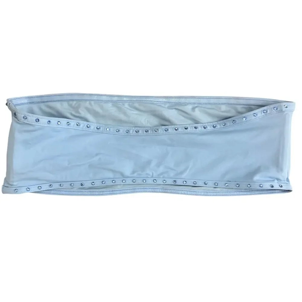 Skims Rhinestone Bandeau Bikini Top Blue Size 2X